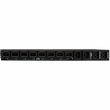 Eaton Tripp Lite Series 3.8kW Single-Phase Switched Automatic Transfer Switch PDU, Two 200-240V C20 Inlets, 8 C13 & 2 C19 Outputs, 1U, TAA