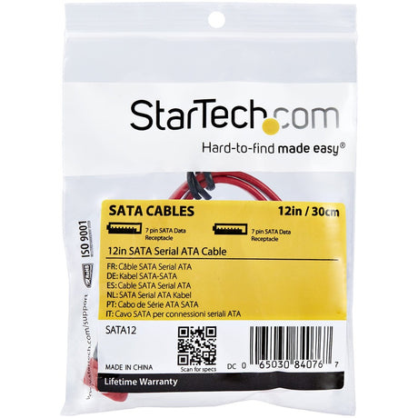 StarTech.com 12in SATA Serial ATA Cable
