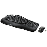 Logitech MK550 Wireless Wave Keyboard and Mouse Combo, Ergonomic Wave Design, Black