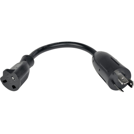 Eaton Tripp Lite Series Power Cord Adapter, NEMA L5-20P to NEMA 5-20R - Heavy-Duty, 20A, 125V, 12 AWG, 6-in. (15.24 cm), Black
