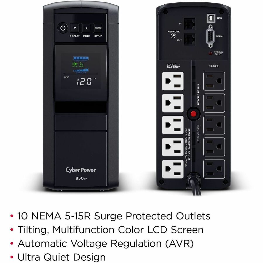 CyberPower CP850PFCLCD PFC Sinewave UPS Systems