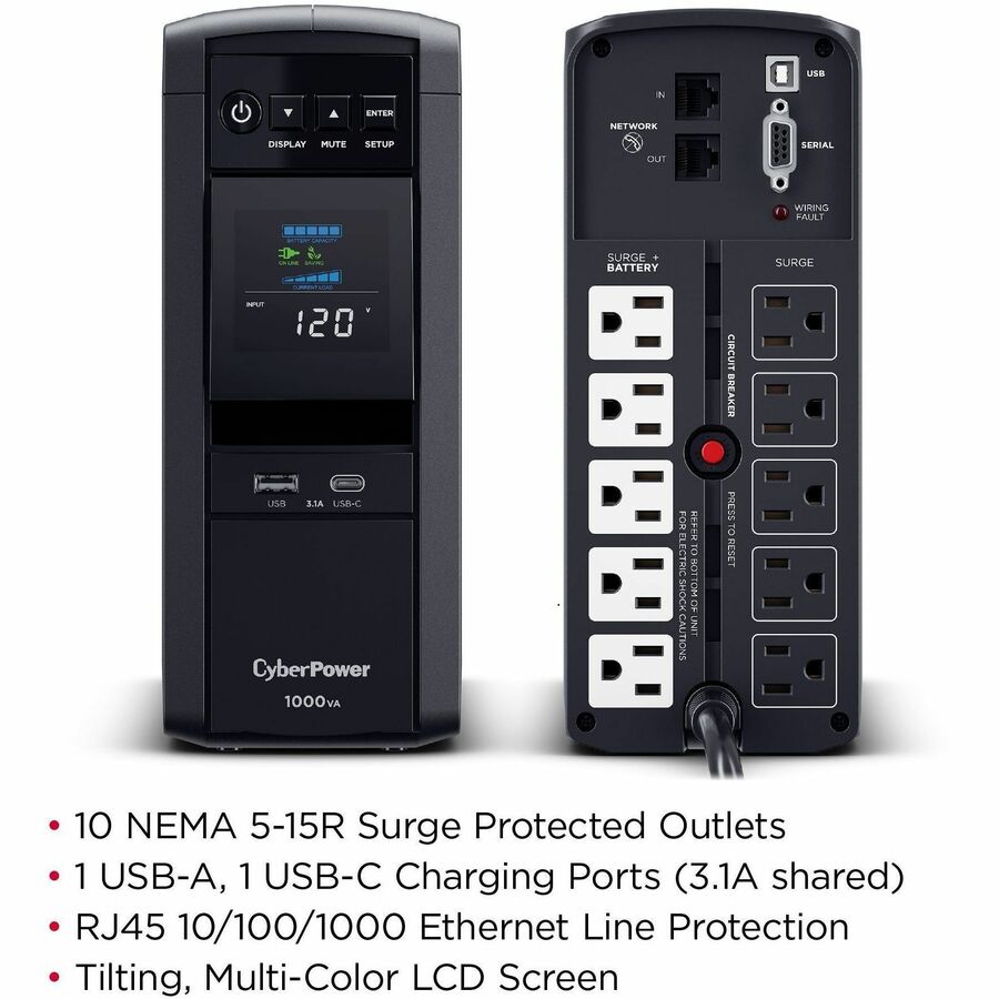 CyberPower CP1000PFCLCD PFC Sinewave UPS Systems
