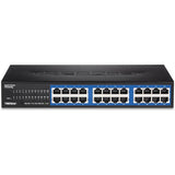 TRENDnet 24-Port Unmanaged Gigabit GREENnet Desktop Switch, Ethernet Network Switch, 24 x 10-100-1000 Gigabit Ethernet RJ-45 Ports, 48Gbps Switching Capacity, Lifetime Protection, Black, TEG-S24DG