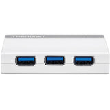 TRENDnet 4-Port USB 3.0 Ultra-Mini Hub, 1M (3ft. USB 3.0 cable), Up to 5Gbps, Power Adapter Included, Plug &Play, Backwards Compatibility with USB 2.0/USB 1.1, TU3-H4