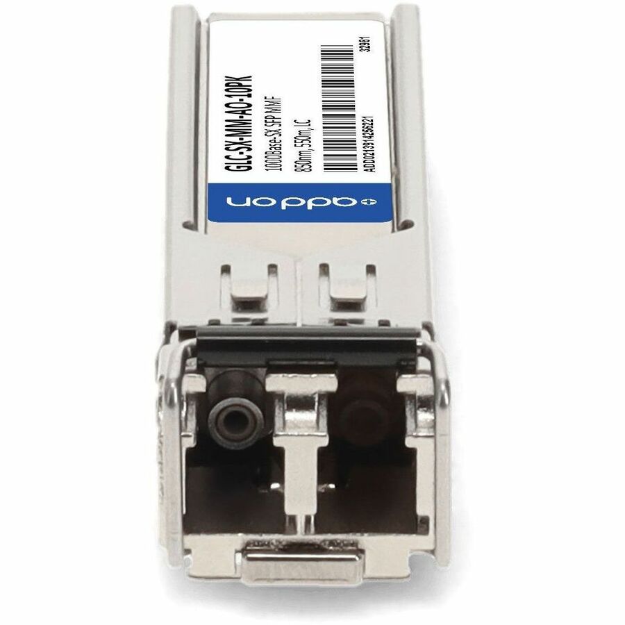 AddOn 10-Pack of Cisco GLC-SX-MM Compatible TAA Compliant 1000Base-SX SFP Transceiver (MMF, 850nm, 550m, LC)