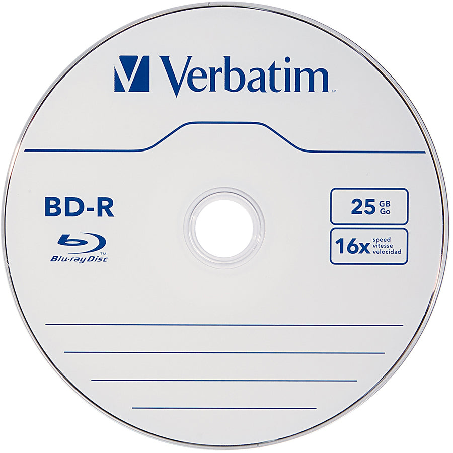 Verbatim 97457 Blu-ray Recordable Media - BD-R - 16x - 25 GB - 25 / Pack