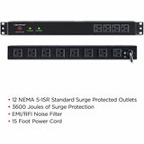 CyberPower RKBS15S4F8R Rackbar 12 - Outlet Surge Protector with 3600 J Surge Suppression