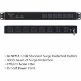 CyberPower RKBS15S6F8R Rackbar 14 - Outlet Surge Protector with 3600 J Surge Suppression