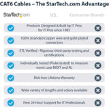 StarTech.com 6ft CAT6 Ethernet Cable - Black Molded Gigabit - 100W PoE UTP 650MHz - Category 6 Patch Cord UL Certified Wiring/TIA