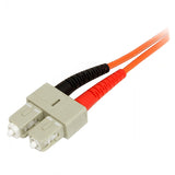 StarTech.com 2m Fiber Optic Cable - Multimode Duplex 50/125 - LSZH Fiber Jumper Cord - LC/SC