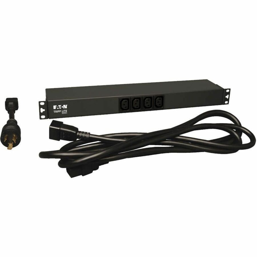 Eaton Tripp Lite Series 1.6-3.8kW Single-Phase 100-240V Basic PDU, 14 Outlets (12 C13 & 2 C19), C20 with L6-20P Adapter, 12 ft. (3.66 m) Cord, 1U Rack-Mount
