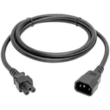 Eaton Tripp Lite Series Laptop Power Adapter Cord, C14 to C5 Adapter - 7A/125V or 2.5A/250V, 18 AWG, 6 ft. (1.83 m), Black