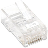 Intellinet Network Solutions Cat5e RJ45 Modular Plugs, 2-Prong, UTP, For Stranded Wire, 100 Plugs in Jar
