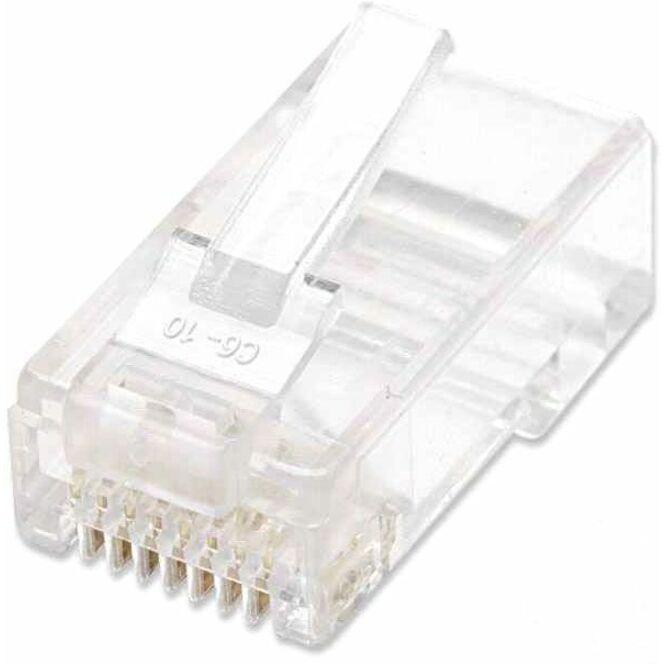Intellinet Network Solutions Cat6 RJ45 Modular Plugs, 2-Prong, UTP, For Stranded Wire, 100 Plugs in Jar