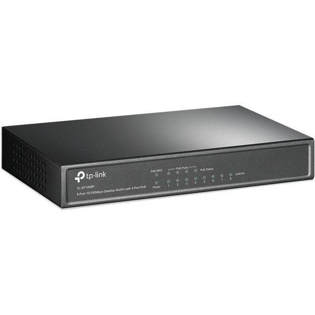 TP-LINK TL-SF1008P - 8-Port Fast Ethernet 10/100Mbps PoE Switch