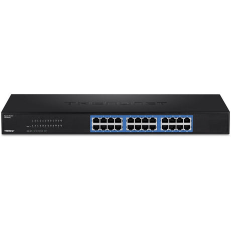 TRENDnet 24-Port Unmanaged Gigabit 10/100/1000 Mbps GREENnet Switch, 24 x Gigabit RJ-45 Ports, 48 Gbps Switch Fabric, Fanless, Metal Housing, Rack Mountable, Lifetime Protection, Black, TEG-S24G