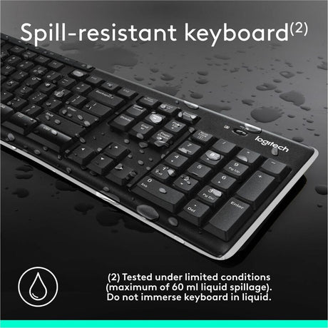 Logitech K270 Wireless Keyboard for Windows, 2.4 GHz Wireless, Full-Size, Number Pad, Black
