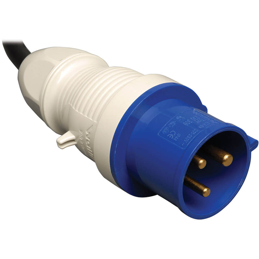 Eaton Tripp Lite Series 7.4kW Single-Phase Monitored PDU with LX Platform Interface, 230V Outlets (12-C13, 4-C19), IEC-309 32A Blue, 12 ft. (3.66 m) Cord, 2U Rack-Mount, TAA