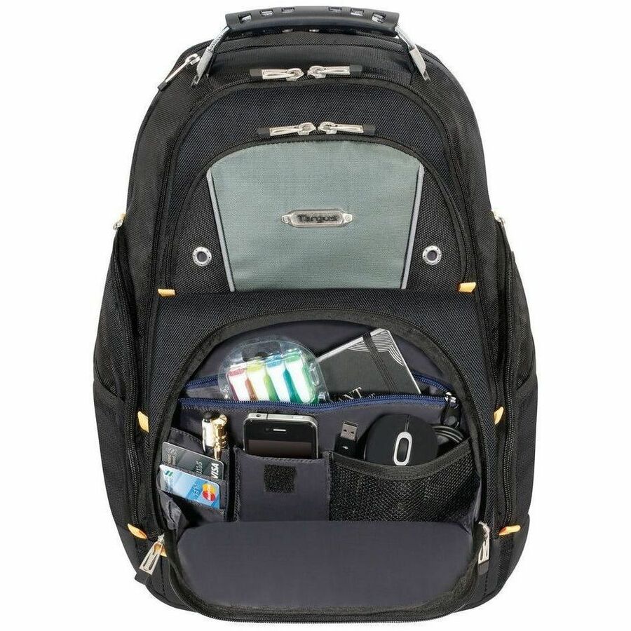Targus Drifter II TSB239US Carrying Case Rugged (Backpack) for 17" Notebook - Black/Gray - TAA Compliant
