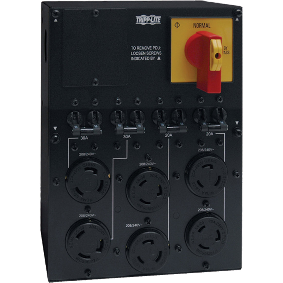 Eaton Tripp Lite Series Detachable PDU option for compatible SmartOnline UPS Systems, Hardwired Input/L6-20R and L6-30R