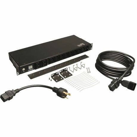 Eaton Tripp Lite Series 3.7kW Single-Phase Local Metered PDU, 208/230V (8 C13 & 2 C19), C20 / L6-20P Adapter, 12 ft. (3.66 m) Cord, 1U Rack-Mount, TAA