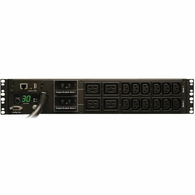 Eaton 5.5kW Single-Phase Monitored PDU with LX Platform Interface, 208/230V Outlets (12-C13 and 4-C19), L6-30P, 12 ft. (3.66 m) Cord, 2U Rack-Mount, TAA
