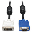 Eaton Tripp Lite Series DVI to VGA High-Resolution Adapter Cable with RGB Coaxial (DVI-A to HD15 M/M), 6 ft. (1.8 m)