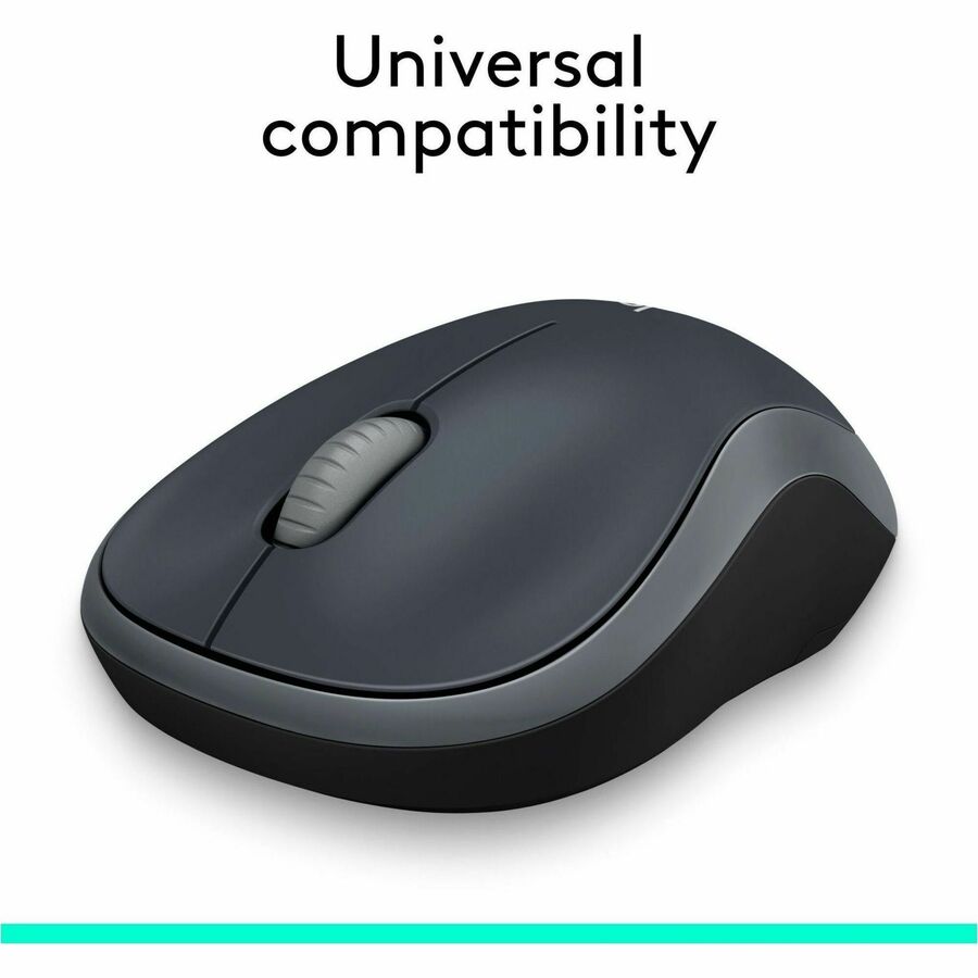 Logitech M185 Wireless Mouse, 2.4GHz with USB Mini Receiver, 1000 DPI Optical Tracking, Swift Grey