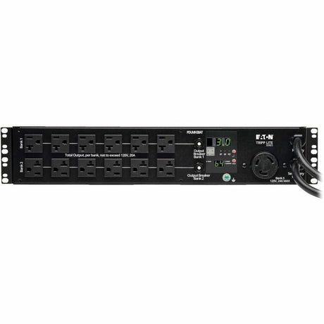 Eaton Tripp Lite Series 2.9kW Single-Phase Local Metered Automatic Transfer Switch PDU, 2 120V L5-30P Inputs, 24 5-15/20R & 1 L5-30R Outputs, 2U, TAA