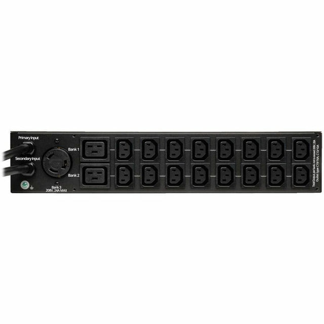 Eaton Tripp Lite Series 5.8kW Single-Phase Local Metered Automatic Transfer Switch PDU, Two 200-240V L6-30P Inputs, 16-C13 2-C19 & 1 L6-30R Outlet, 2U, TAA