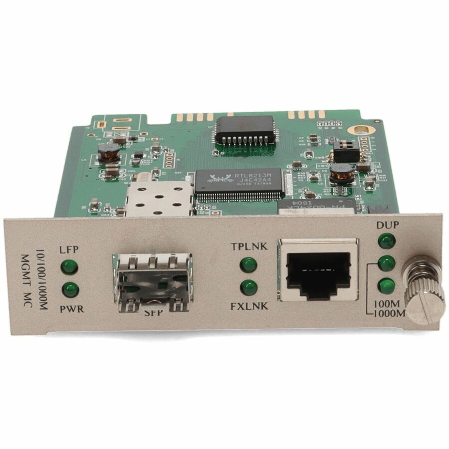 AddOn 10/100/1000Base-TX(RJ-45) with Open SFP Slot Media Converter Card for our rack or Standalone Systems