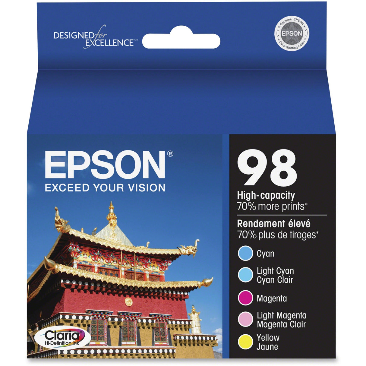 Epson Claria T098920 Original Inkjet Ink Cartridge - Cyan, Magenta, Yellow, Light Cyan, Light Magenta - 5 / Pack