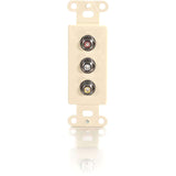 C2G Composite Video and RCA Stereo Audio Pass Through Decorative Style Wall Plate - Ivory