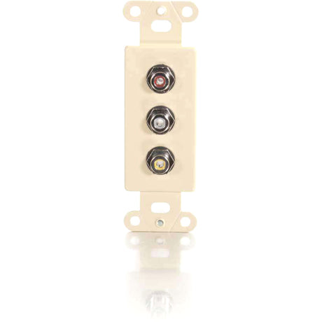 C2G Composite Video and RCA Stereo Audio Pass Through Decorative Style Wall Plate - Ivory