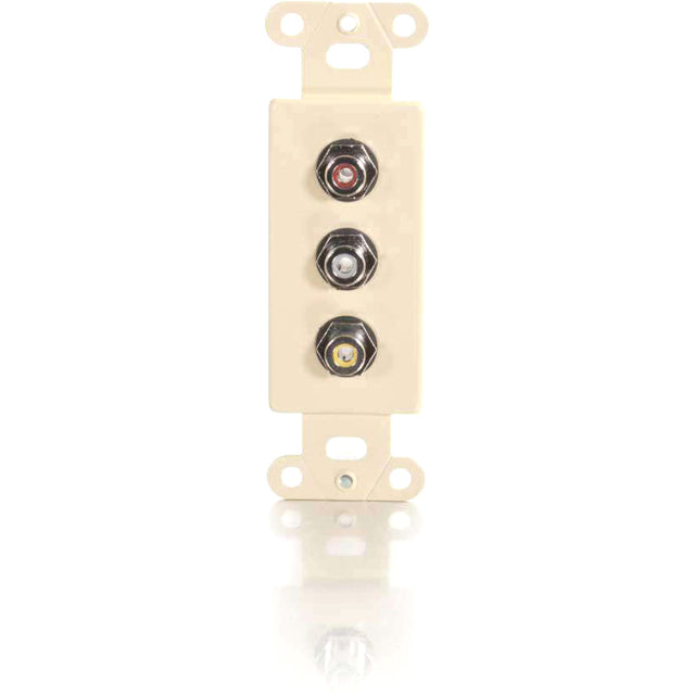C2G Composite Video and RCA Stereo Audio Pass Through Decorative Style Wall Plate - Ivory