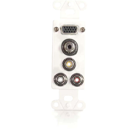 C2G VGA, 3.5mm Audio, Composite Video and RCA Stereo Audio Decorative Style Wall Plate - White