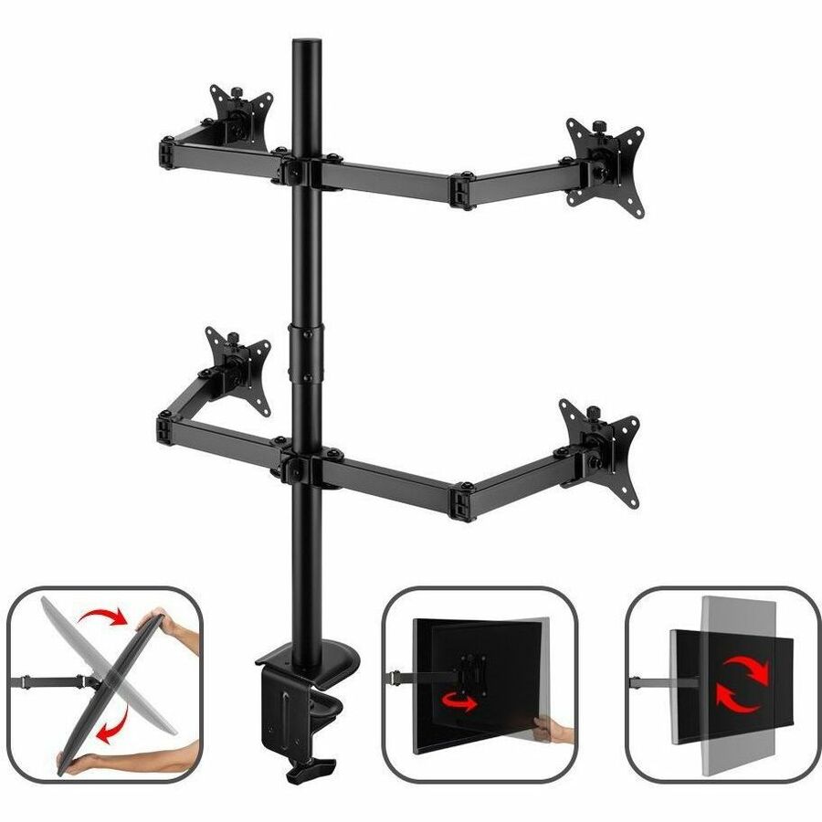 SIIG Articulating Quad Monitor Desk Mount - 13" to 32"