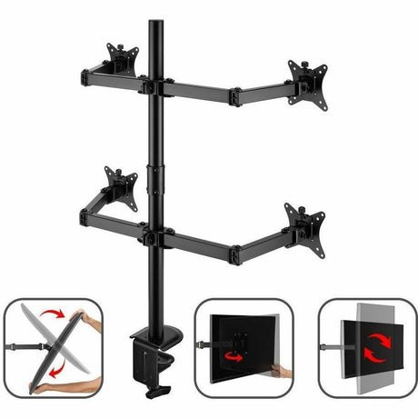 SIIG Articulating Quad Monitor Desk Mount - 13" to 32"