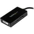 StarTech.com Travel A/V adapter - 3-in-1 Mini DisplayPort to DisplayPort DVI or HDMI converter