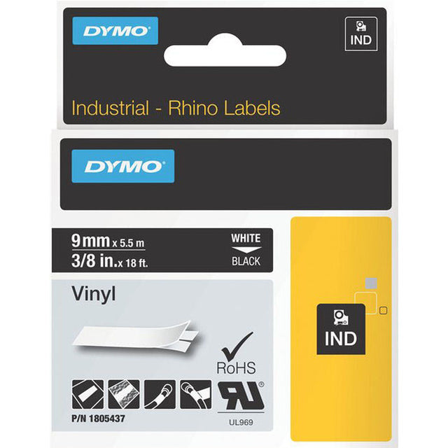 Dymo White on Black Color Coded Label