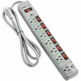 Eaton Tripp Lite Series Eco-Surge 7-Outlet Surge Protector, 6 ft. (1.83 m) Cord, 1080 Joules, Individually-Controlled