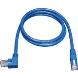 Eaton Tripp Lite Series Left-Angle Cat6 Gigabit Molded UTP Ethernet Cable (RJ45 Left-Angle M to RJ45 M), Blue, 3 ft. (0.91 m)