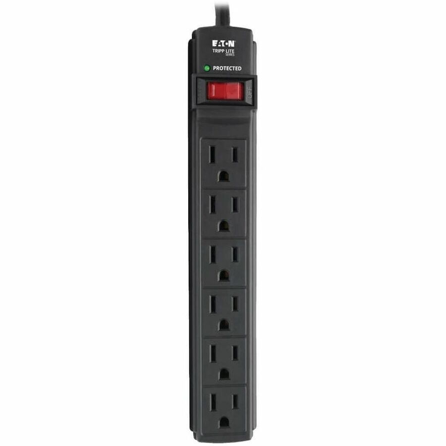 Eaton Tripp Lite Series Protect It! 6-Outlet Surge Protector, 6 ft. Cord, 360 Joules, Diagnostic LED, Black Housing