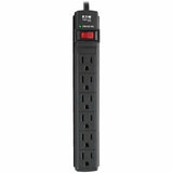 Eaton Tripp Lite Series Protect It! 6-Outlet Surge Protector, 6 ft. Cord, 360 Joules, Diagnostic LED, Black Housing