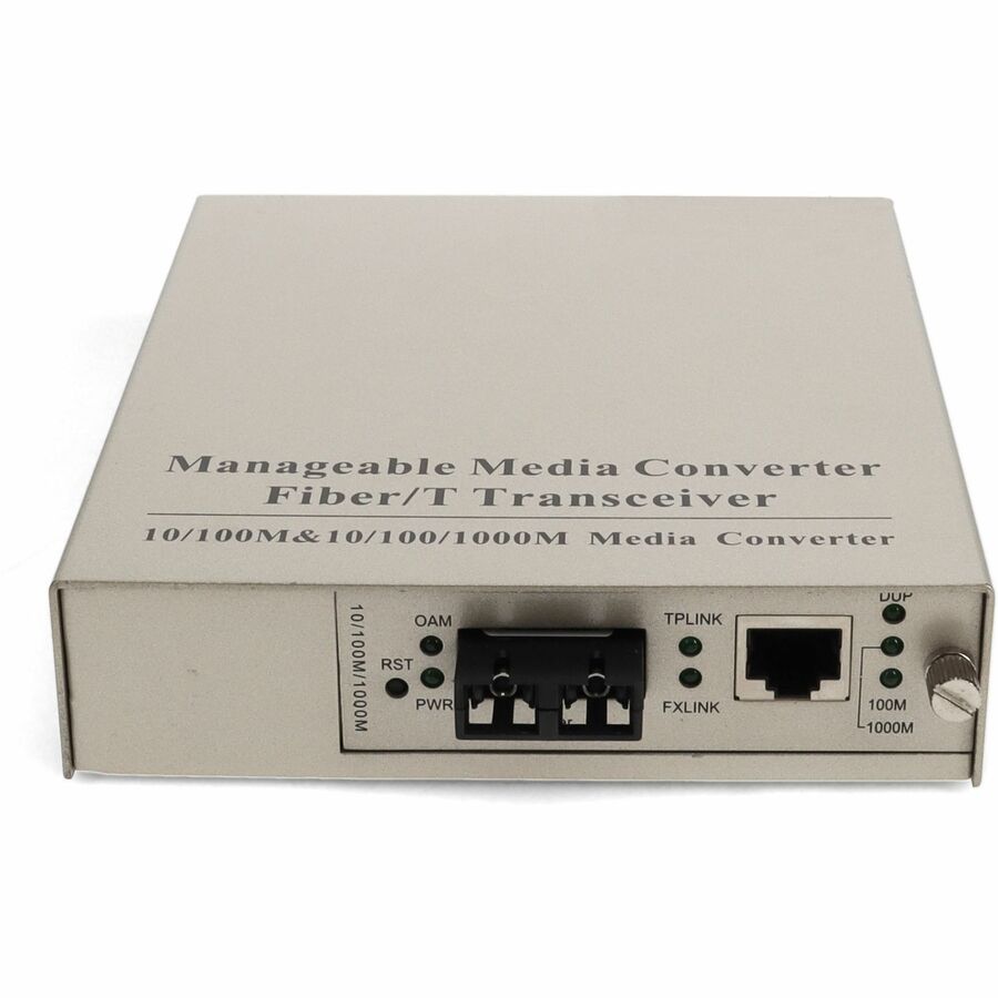 AddOn 10/100/1000Base-TX(RJ-45) to 1000Base-LX(SC) SMF 1310nm 20km Managed Media Converter