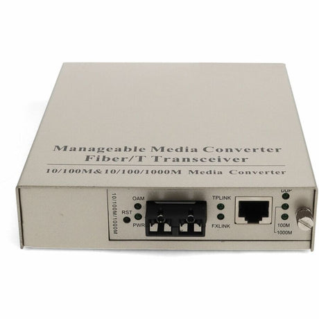 AddOn 10/100/1000Base-TX(RJ-45) to 1000Base-LX(SC) SMF 1310nm 20km Managed Media Converter