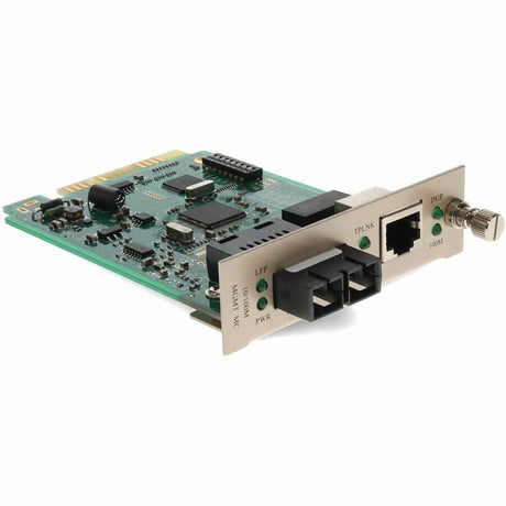 AddOn 10/100Base-TX(RJ-45) to 100Base-LX(SC) SMF 1310nm 20km Media Converter Card for our rack or Standalone Systems