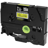 Brother HGES6215PK Black on Yellow Extra-Strength Adhesive Label Tape