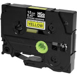 Brother HGES6315PK Black on Yellow Extra-Strength Adhesive Label Tape