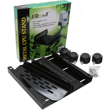 SYBA Steel PC Stand for ATX Case with Adj. Width with Caster Wheels